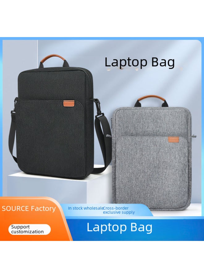 Tablet Computer Bag Genuine Leather Crossbody Bag Fashionable Trendy Stylish Versatile Casual Durable High Quality-Color:Ink Blue-Dimensions:13 Inch - Image 2