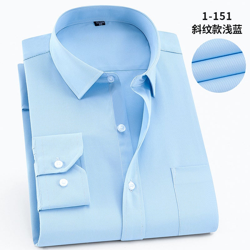 Grey long sleeve mens professional shirt tooling 2021 new spring and autumn middle-aged business cotton shirt mens work clothes wholesale 1-489  - Image 5