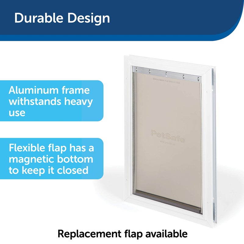 PetSafe Freedom Aluminum Pet Door for Dogs and Cats, Medium, White, Tinted Vinyl Flap - Image 3