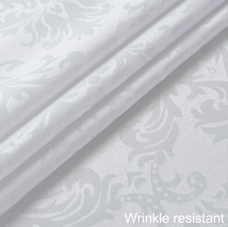 SASTYBALE White Jacquard Square Napkin Damask Wrinkle Resistant Soft Polyester Napkins Fabric Cloth Dinner Napkins for Wedding Winter Holiday Xmas Parties Set of 4 White 20X20 Napkin - Image 5