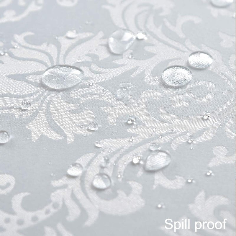 SASTYBALE White Jacquard Square Napkin Damask Wrinkle Resistant Soft Polyester Napkins Fabric Cloth Dinner Napkins for Wedding Winter Holiday Xmas Parties Set of 4 White 20X20 Napkin - Image 4