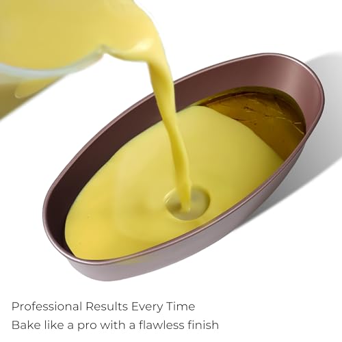 FAQQI Llanera Leche Flan Molder Filipino, Leche Flan Llanera, 2 Pack 8-Inch Oval Cheesecake Pan, Non-Stick Carbon Steel Baking Mold for Meatloaf, Breads, Homemade Cake, Oven and Instant Pot Bakeware - Image 2