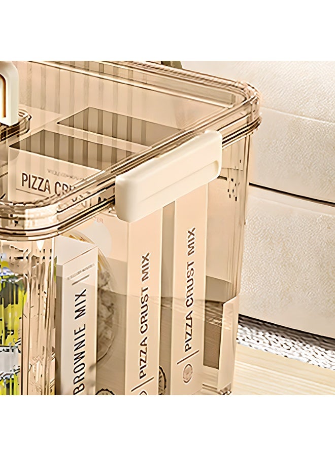 Noon East 1 Pack Large Plastic Versatile Storage Organizer with Lid and Sealing Clip, Organizing Container for Home, Office, 38.5 x 29.5 x 23, Light Brown - Image 3