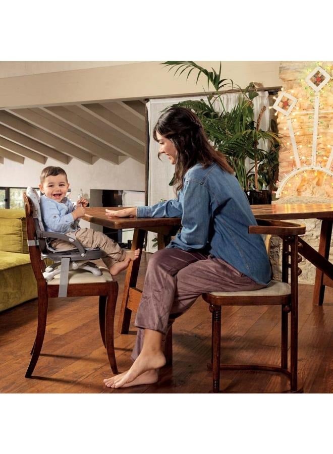 Cam - كرسي تغذية الأطفال Smarty Booster، مقعد للوجبات الخفيفة، Smart Pop، محمول، مقعد معزز مع صينية لتناول الطعام، خفيف الوزن، قابل للطي، السفر، التخييم - رمادي - Image 5