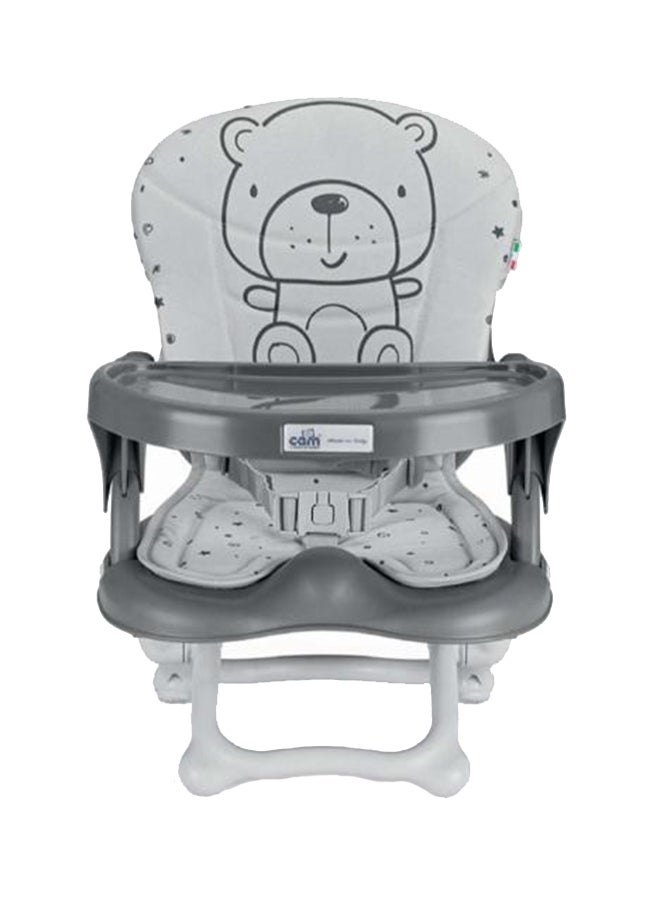 Cam - كرسي تغذية الأطفال Smarty Booster، مقعد للوجبات الخفيفة، Smart Pop، محمول، مقعد معزز مع صينية لتناول الطعام، خفيف الوزن، قابل للطي، السفر، التخييم - رمادي - Image 2