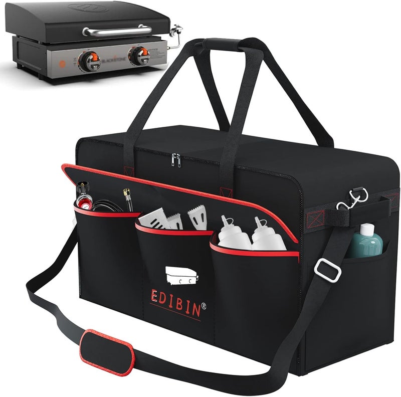 EDIBIN 22 Inch Griddle Carry Bag Fits for Blackstone 22 inch Tabletop Griddle with Hood,Exclusively Fits 22 inch Blackstone Tabletop Griddle with hood Carry Bag ,600D Polyester Heavy Duty - Image 1