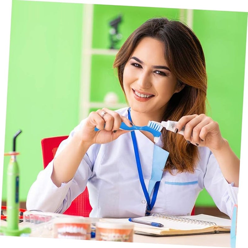 5 قطع فرشاة أسنان أسنان زرقاء برأسين للتنظيف الجزئي والكامل أدوات العناية - Image 5