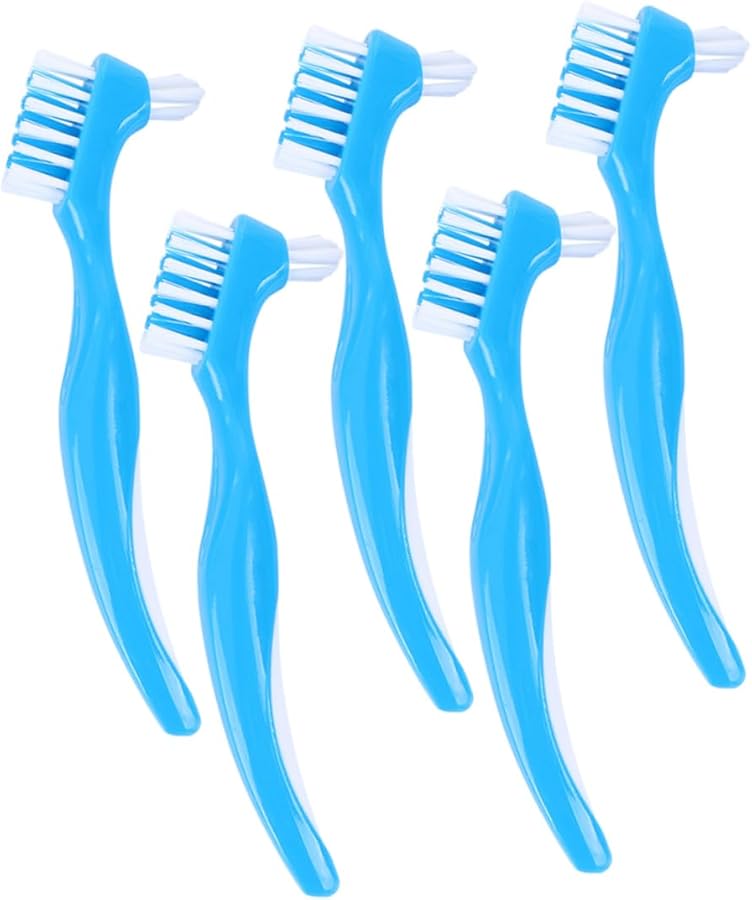 5 قطع فرشاة أسنان أسنان زرقاء برأسين للتنظيف الجزئي والكامل أدوات العناية - Image 2