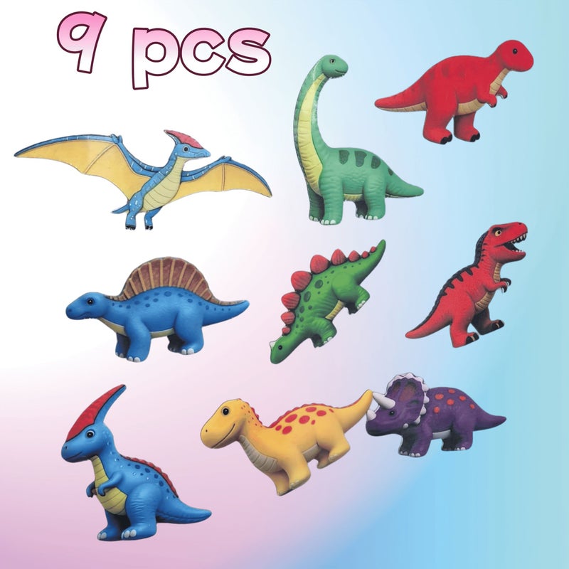 9 Piece Dinosaur Magnetic Stickers Set for Refrigerator Dishwasher Garage Decor - Image 3