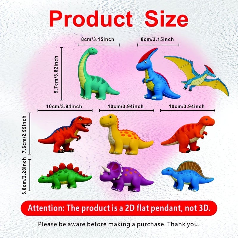 9 Piece Dinosaur Magnetic Stickers Set for Refrigerator Dishwasher Garage Decor - Image 4
