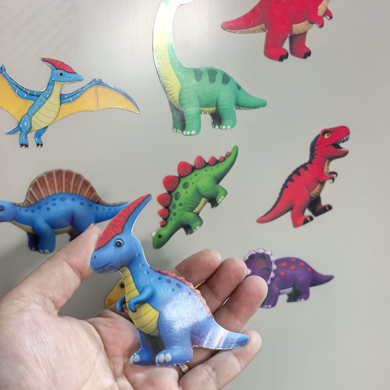 9 Piece Dinosaur Magnetic Stickers Set for Refrigerator Dishwasher Garage Decor - Image 5