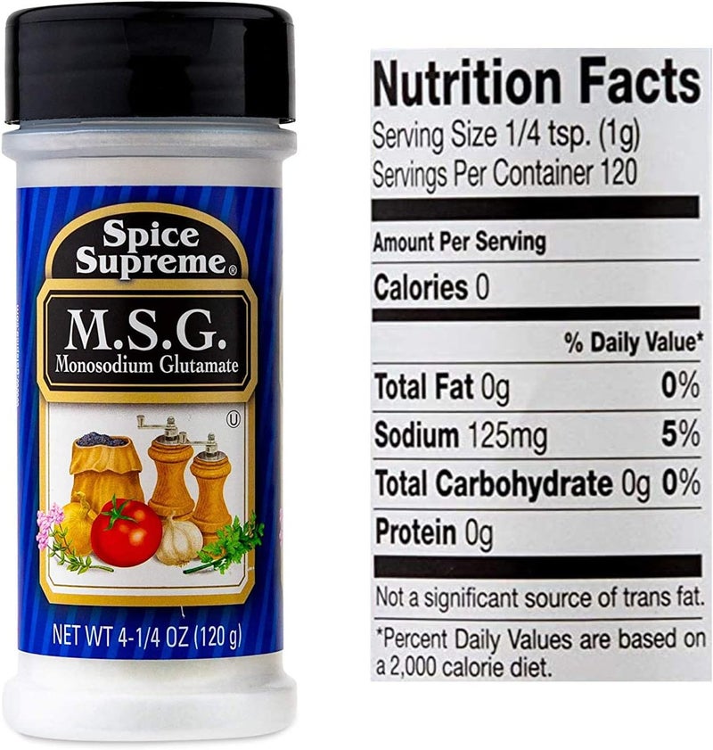 Spice Supreme M.S.G. Monosodium Glutamate, 4.25 oz Plastic Shaker - Image 2