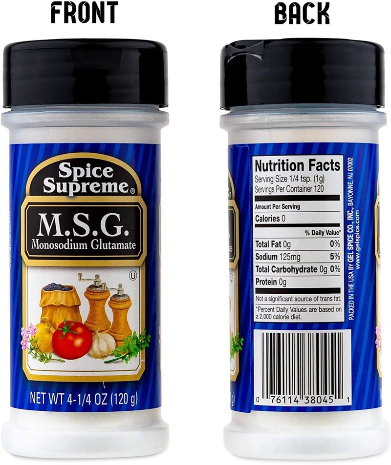 Spice Supreme M.S.G. Monosodium Glutamate, 4.25 oz Plastic Shaker - Image 4