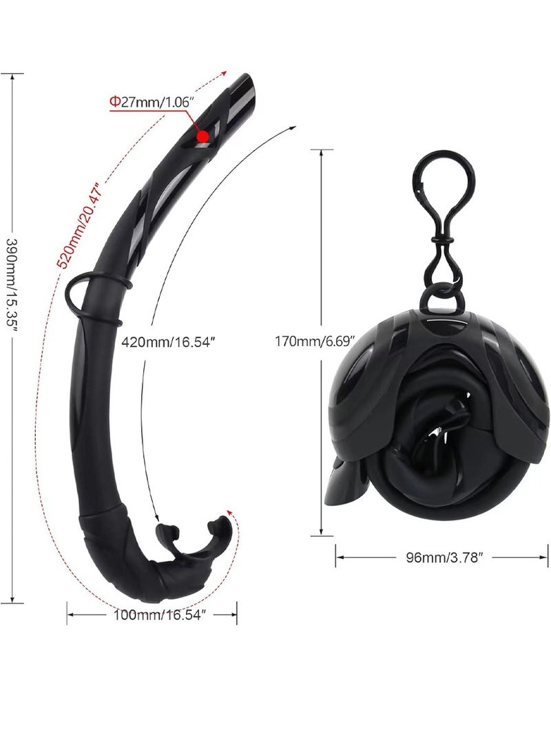HAIZID Professional Snorkeling Gear - Foldable Roll-Up Silicone Snorkel Tube with Storage Case - Breathing Mouthpiece for Diving, Snorkeling, Swimming - Image 4
