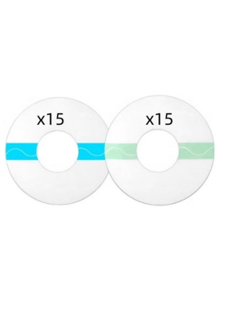 بونيتو 30 قطعة لاصقة مقاومة للماء من النوع الحر، أغطية مستشعرات من النوع الحر أو شريط رياضي للسباحة من Libre مناسبة لـ Libre – Enlite – Guardian بدون غراء في الوسط مقاومة للماء وقوية للبقاء لفترة طويلة (15 قطعة زرقاء و 15 قطعة خضراء) - Image 2