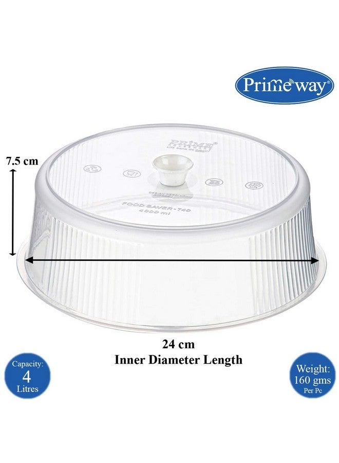 Primeway غطاء ميكروويف بلاستيكي من برايمواي® خالي من التبخر | غطاء طعام متعدد الاستخدامات | 9.5 بوصة قطر | XL | شفاف - Image 3