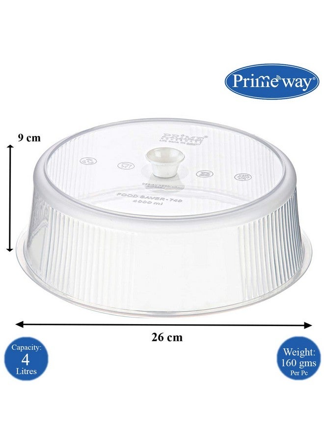 Primeway غطاء ميكروويف بلاستيكي من برايمواي® خالي من التبخر | غطاء طعام متعدد الاستخدامات | 9.5 بوصة قطر | XL | شفاف - Image 2