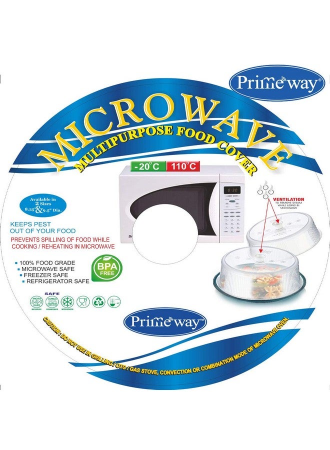 Primeway غطاء ميكروويف بلاستيكي من برايمواي® خالي من التبخر | غطاء طعام متعدد الاستخدامات | 9.5 بوصة قطر | XL | شفاف - Image 4