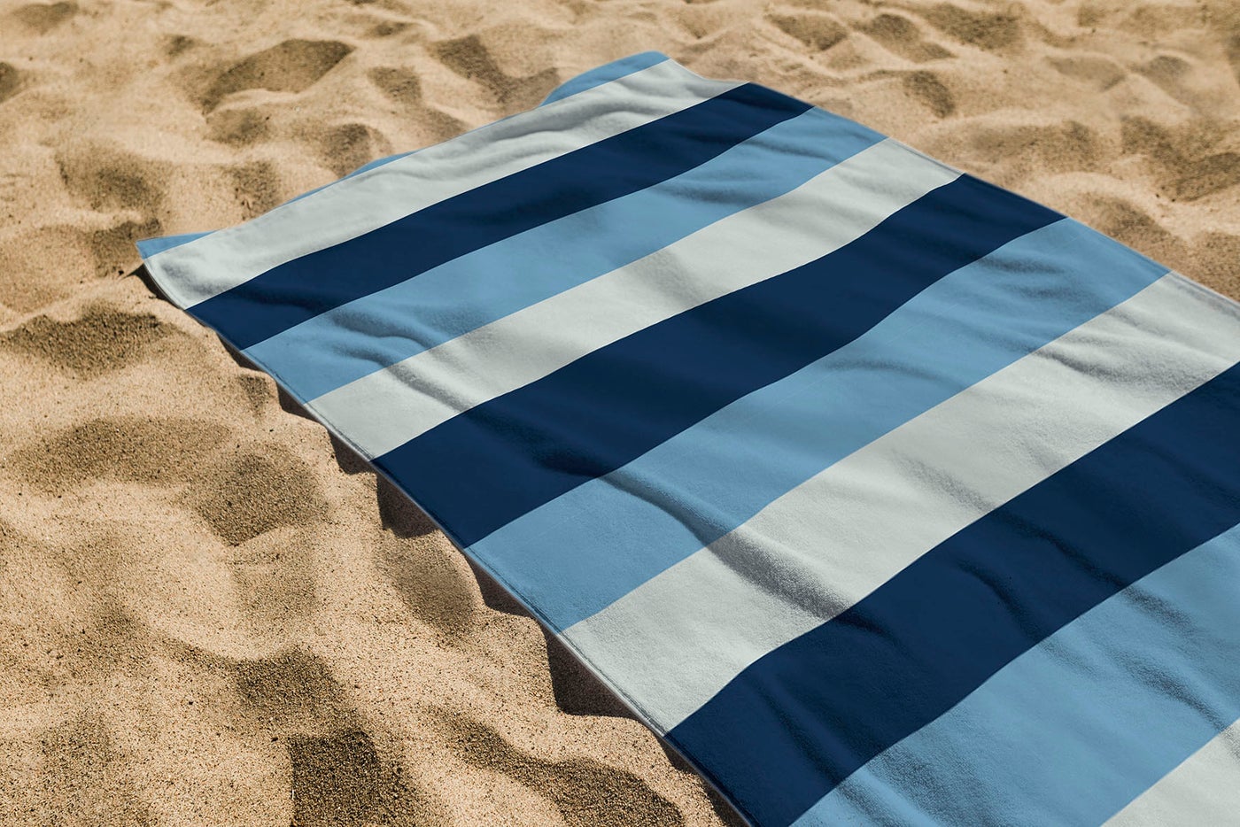 Printed Terry Microfiber Beach Towel | Shades of Blue - Design | Size - 70x140 cm | Soft and Quick Dry. Perfect for Beach Days or Pool Parties