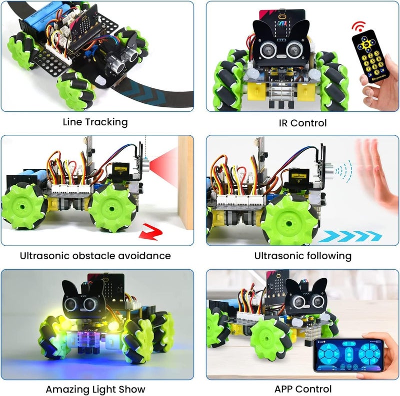 Keyestudio مجموعة روبوت السيارة الذكية 4WD من KEYESTUDIO مع Microbit V2 لبرمجة Makecode و Python - Image 4