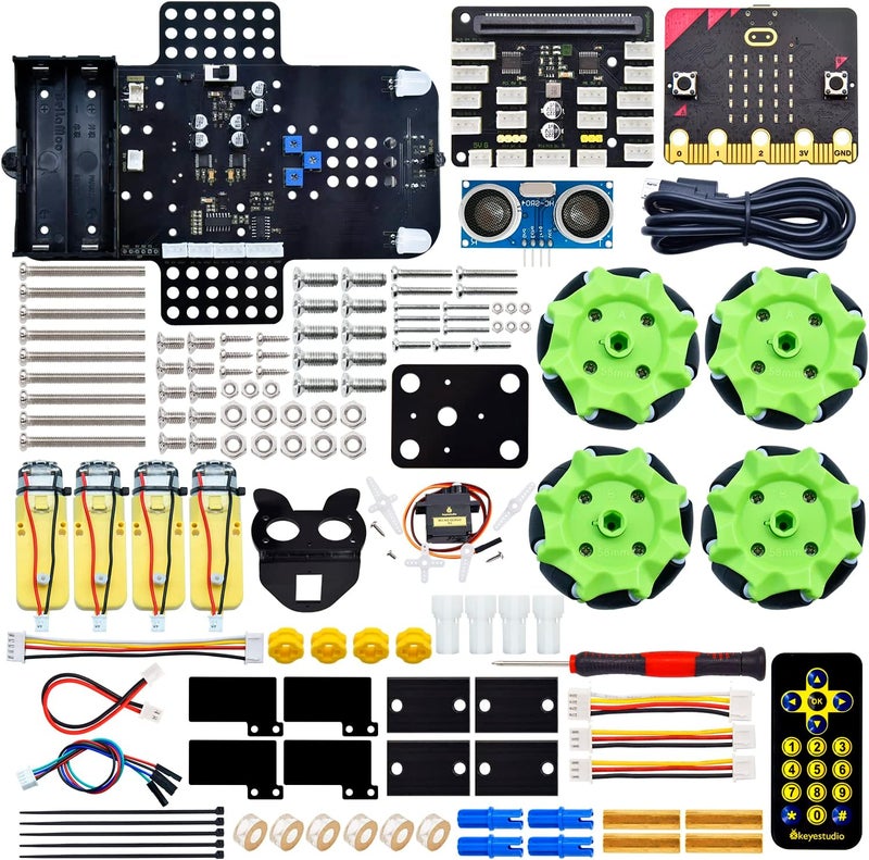 Keyestudio مجموعة روبوت السيارة الذكية 4WD من KEYESTUDIO مع Microbit V2 لبرمجة Makecode و Python - Image 2