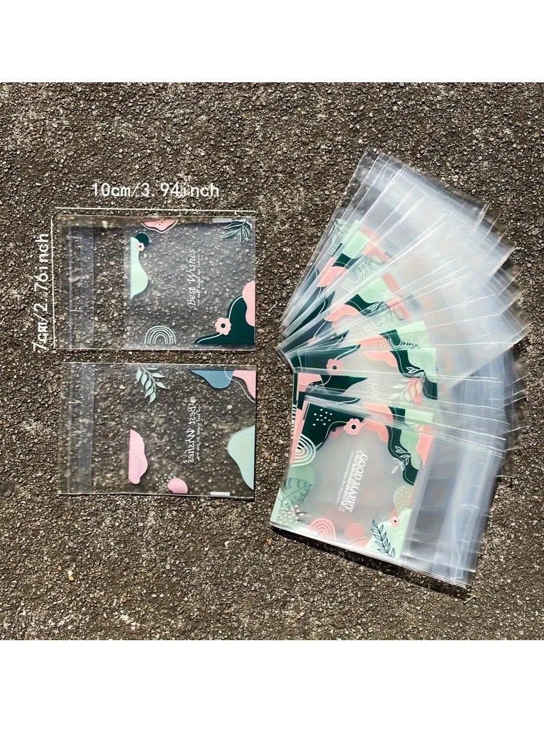 زي جي تريو 100 قطعة من أكياس زيبلوك آمنة للطعام قابلة لإعادة الإغلاق 7 سم × 10 سم - أكياس هدايا حفلات عيد مبارك للحلوى والبسكويت والمعجنات والهدايا الصغيرة وتغليف ديكور الأشياء الصغيرة - Image 2