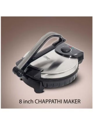 8-Inch Electric Chapati Maker 900W CK2430 – Non-Stick Roti Maker with Cool-Touch Handle & Dual Indicator Lights – Fast Heating, Compact & Easy to Clean Dough Press – Multi-Use Flatbread Maker for Home – Black/Silver – Space-Saving Design - pzsku/Z2C1C50B8683831C46848Z/45/1748500078/d50ce745-b55b-441f-99f3-9e19d2b3f682