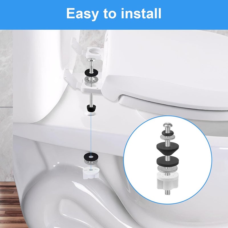 QDOCURO 2PCS 3.74 Inches Universal Toilet Seat Bolts Kit Compatible with TOTO/Kohler/Glacier Bay/American Standard,Stainless Steel Toilet Seat Screws Replacement, Easy to Install - Image 3