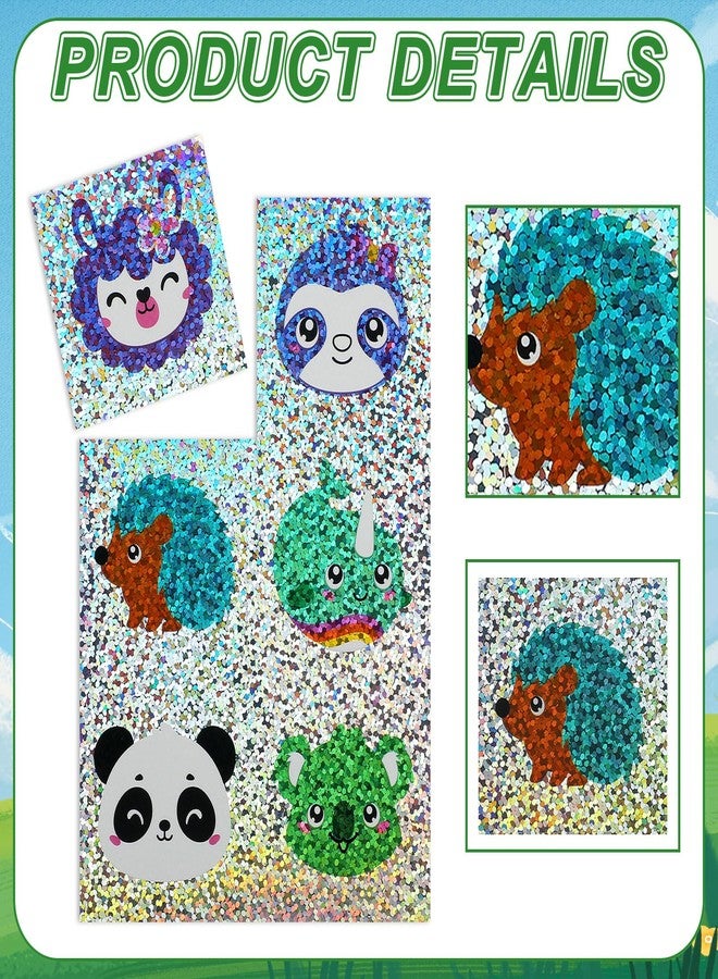 Marspark 360 Pcs Sparkly Animal Stickers Sheet Holographic Sparkle Critter Sticker Glitter Labels for Kids Reward Animal Party Decoration - Image 3