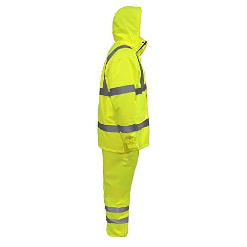 JORESTECH Safety Rain Set/Jacket Reflective High Visibility Yellow JK-03 / Pants Lime ANSI 150D Heavy Duty PANTS-03 (3X-Large) - Image 3
