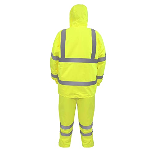 JORESTECH Safety Rain Set/Jacket Reflective High Visibility Yellow JK-03 / Pants Lime ANSI 150D Heavy Duty PANTS-03 (3X-Large) - Image 2