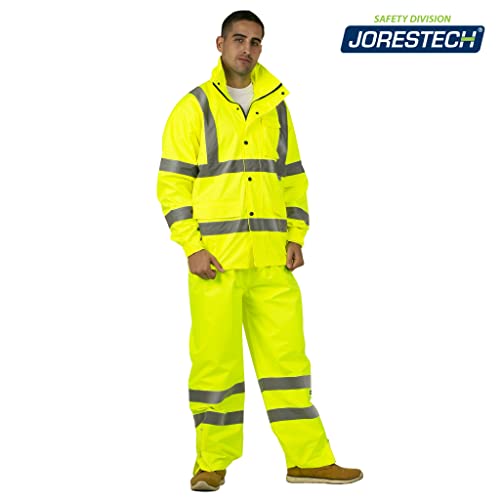 JORESTECH Safety Rain Set/Jacket Reflective High Visibility Yellow JK-03 / Pants Lime ANSI 150D Heavy Duty PANTS-03 (3X-Large) - Image 4