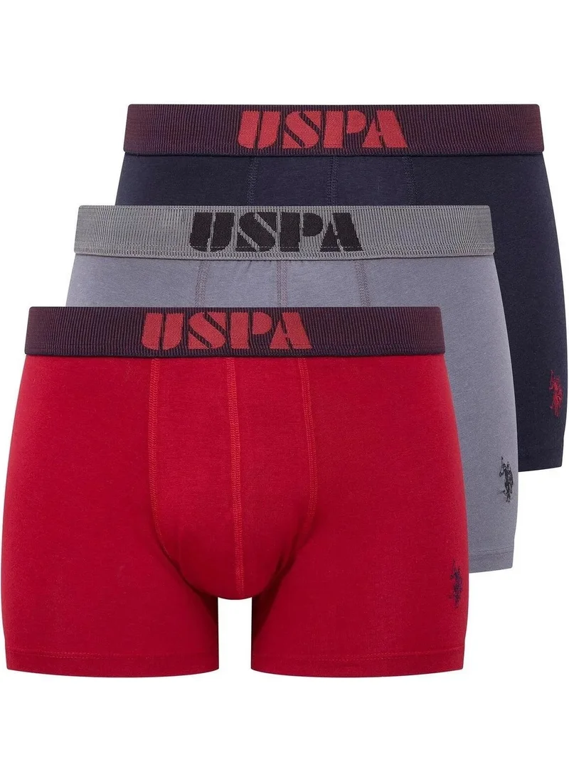 يو اس بولو اسن Claret Red Navy Blue Anthracite 3-Pack Modal Men's Boxer 47% Modal 47% Cotton 6% Lycra
