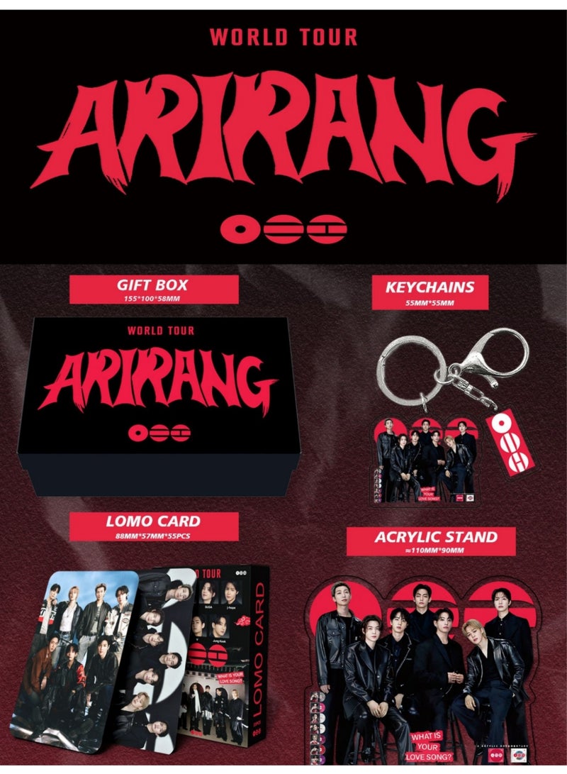 Harse BTS New Album ARIRANG Gift Box Includes Lomo Cards, Keychains, Diary Tapes, Lanyards, Standees, and Stickers - Image 2