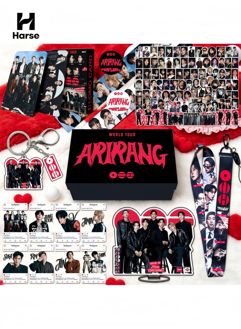 Harse BTS New Album ARIRANG Gift Box Includes Lomo Cards, Keychains, Diary Tapes, Lanyards, Standees, and Stickers - Image 1