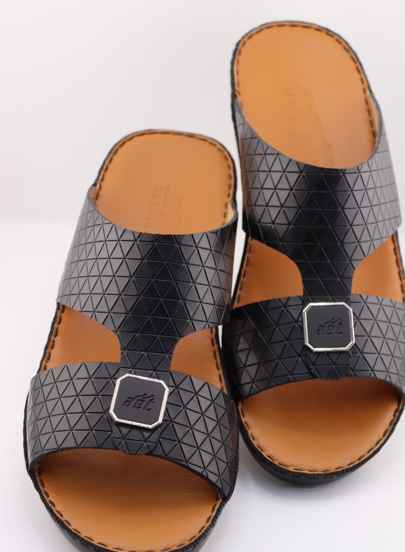 النهام صنادل رجالية فاخرة مصنوعة يدويًا من الجلد الطبيعي | مريحة ومتينة | خفيفة الوزن وغير قابلة للانزلاق | أنيقة للاستخدام الكاجوال والرسمي - Image 3