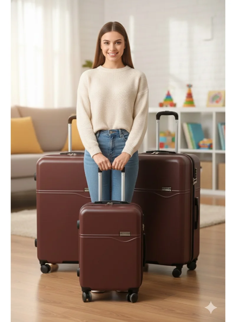CALVIN KLEIN  Calvin Klein Grace Hardside 3-piece Luggage Set on Wheels for Unisex | Ultra Lightweight ABS with Spinner Wheels 4 Color Rose Taupe  | Best Price UAE