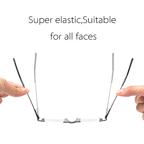 TERAISE Upgrade Lightweight Reading Glasses Frameless Readers clear lens for Men and Women w/Pen Clip Tube Case (1.5X) - Image 2