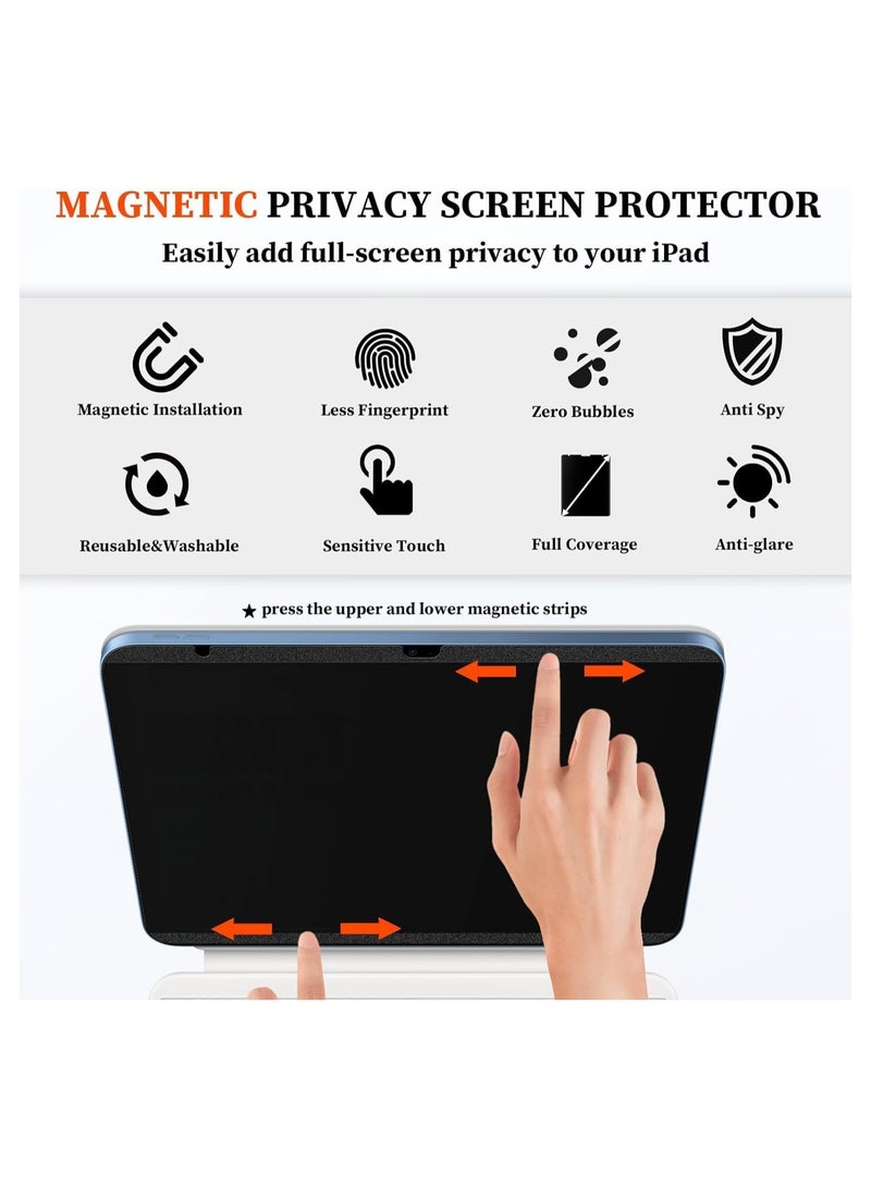 عام واقي شاشة مغناطيسي للخصوصية 360° لجهاز Vivo Pad 5 Pro مقاس 13 بوصة - واقي شاشة مغناطيسي قابل للإزالة، نهائي مات، قابل لإعادة الاستخدام، مع فلتر مضاد للوهج وفلتر للضوء الأزرق - Image 4