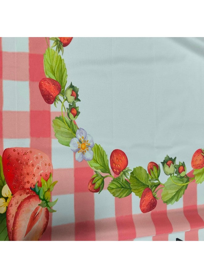 FHZON Strawberry Wreath Milestone Blanket Pink Plaid Baby Blanket Plant Personalized Swaddling Blanket Outdoor Crawling Mat 48x48in BTMYFH84 - Image 5