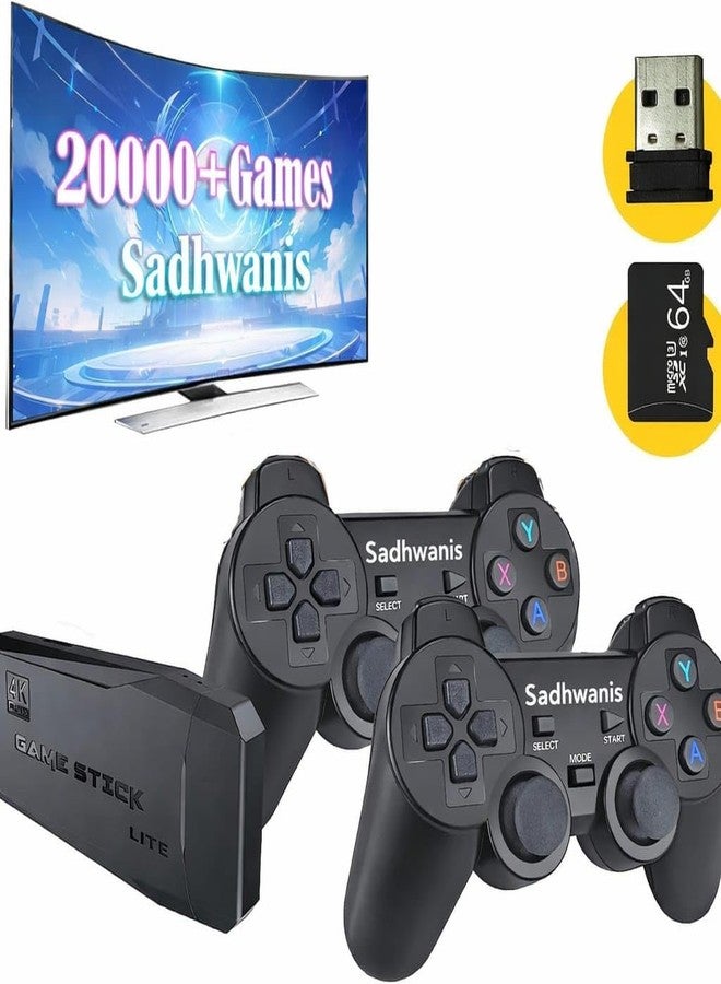 Sadhwanis Video Game for Tv | Wireless Rettro Game Console, Rettro Game Stick with Built-in Multiple Games, Hdmi Output, and 2.4GHz Wireless Controller (Classic Edition) - Image 1