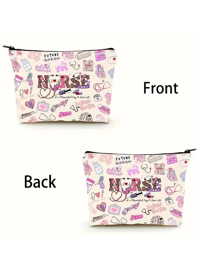 Rozino Cartoon Nurse Pattern Storage Pouch, Lightweight Versatile Carry On Bag, Gift Bag For International Nurses Day, Nurse Gift, Nurse Graduation Gift, Gifts For Women, Holiday Gifts - Image 5