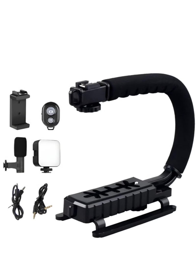Gravity Video Making Kit – Portable Camera Stabilizer, Fill Light, Microphone, Universal Photography & Video Handheld Vlog Stand Stabilizer Kit for Phone & Camera Video Recording – Complete Vlogging Setup for Content Creators  - Image 3