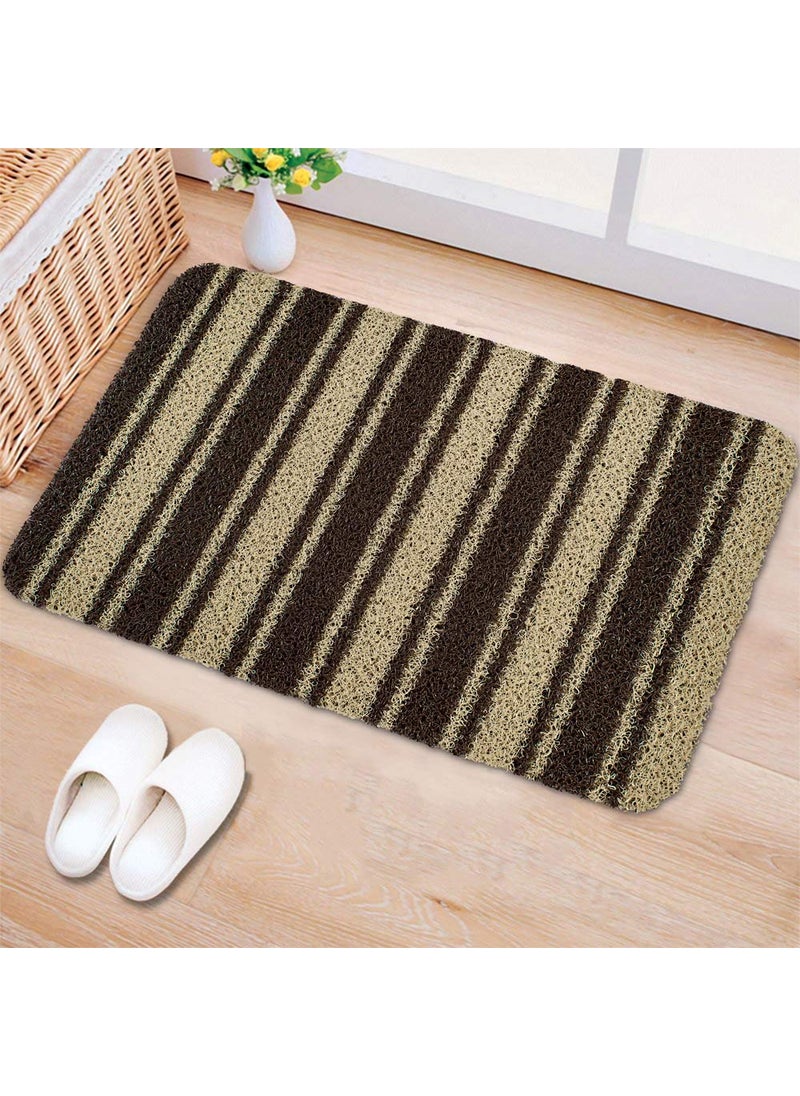 Freelance Freelance Astoria PVC Main Entrance Doormat, Floor Door Mats, Two Tone - Beige/Brown, 60 x 36 cm (with Non-Slip Rubber Backing)  - Image 1