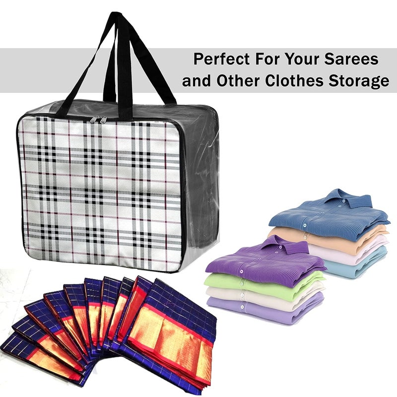 TULMAN Polyvinyl Chloride Transparent Storage Bag For Clothes Saree Cover Bag For Women Cosmetic Toiletries Blanket Storage Bag For Home Pvc Cloth 1 Pack 40X22X33 Cm 1 Pack - Image 4