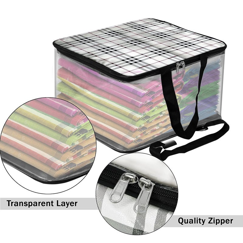 TULMAN Polyvinyl Chloride Transparent Storage Bag For Clothes Saree Cover Bag For Women Cosmetic Toiletries Blanket Storage Bag For Home Pvc Cloth 1 Pack 40X22X33 Cm 1 Pack - Image 5
