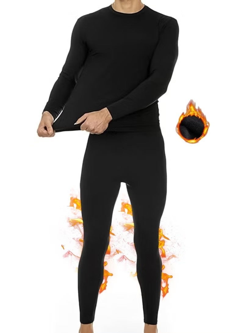 general Men's Thermal Underwear Set, Soft Velvet Fabric Thickened Warm Base Layer, High-Quality Winter Inner Wear for Daily Wear & Outdoor Activities - Image 2