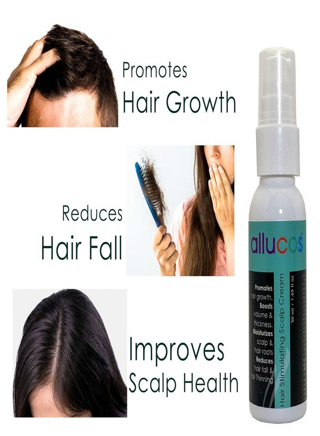 ALLUCOS Dual-Action Hair Care & Growth Kit - Scalp Stimulating Cream (50ml) + Herbal Keratin Shampoo & Conditioner (100ml) | Anti-Hair Fall, Anti-Dandruff, Hair Thickening & Healthy Scalp | 2 Units Pack - Image 5