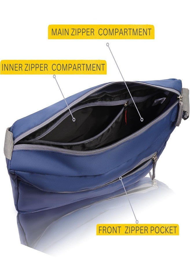 FAMEUS Blue Unisex Sling Bag with Adjustable Strap | Stylish Crossbody Shoulder Messenger Bag for Men, Women, Boys & Girls | Travel, Office, College & Daily Use - Image 3