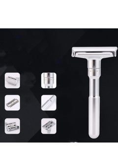 Adjustable Sharpness Double Edge Safety Razor Set Silver with 5 Blades - pzsku/Z2C1CDBA727EF6D0BCFEEZ/45/_/1658372211/c8a0945b-3de7-4fc7-a67c-6393d46ca2d6